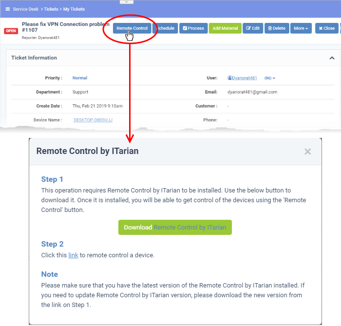 Ticket Details, Support Ticket System, Desk Ticketing System, C1